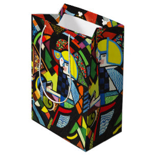 Sac Cadeau Moyen Peinture Moderniste Géométrique Colorée Abstraite