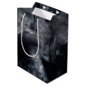 Sac Cadeau Moyen Peinture Nebula en Galaxie noire blanche (Dos Angle)
