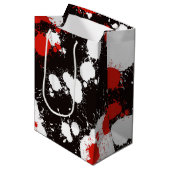 Sac Cadeau Moyen Peinture noire, blanche et rouge (Devant Angle)