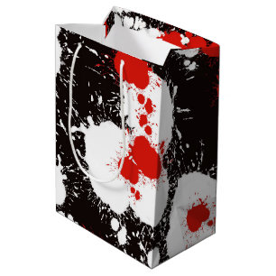 Sac Cadeau Moyen Peinture noire, blanche et rouge
