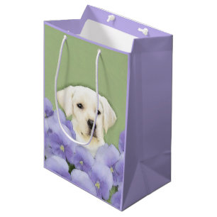 Sac Cadeau Moyen Peinture originale de Chien par un récupérateur