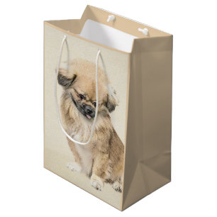 Sac Cadeau Moyen Peinture Pekingese - Cute Original Chien Art