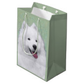 Sac Cadeau Moyen Peinture Samoyée - Cute Original Dog Art (Dos Angle)