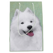 Sac Cadeau Moyen Peinture Samoyée - Cute Original Dog Art (Devant)