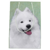 Sac Cadeau Moyen Peinture Samoyée - Cute Original Dog Art (Dos)