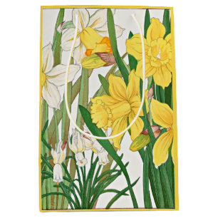 Sac Cadeau Moyen Peinture sur bois de narcisse
