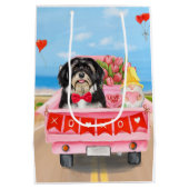 Sac Cadeau Moyen Pekingese Chien Saint Valentin Coeurs de Camion (Dos)