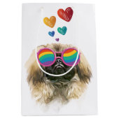 Sac Cadeau Moyen Pekingese Dog with Hearts Saint-Valentin (Devant)