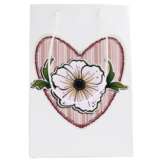 Sac Cadeau Moyen Peony Heart (Devant)