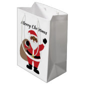 Sac Cadeau Moyen Père Noël afro-américain Joyeux Noël (Dos Angle)