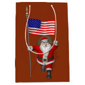 Sac Cadeau Moyen Père Noël Avec Bannière Étoile Écrasée (Devant)