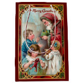 Sac Cadeau Moyen Père Noël avec enfants (Devant)