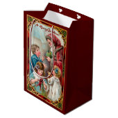 Sac Cadeau Moyen Père Noël avec enfants (Dos Angle)