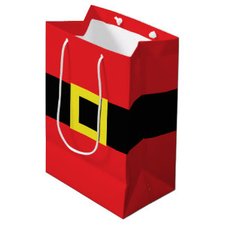 Sac Cadeau Moyen Père Noël Belt Buckle Belly Rouge Noir Jaune migno