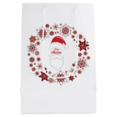 Sac Cadeau Moyen Père Noël Casquette Et Beauté Avec Joyeux Noël (Dos)