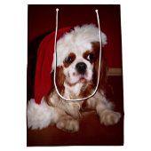 Sac Cadeau Moyen Père Noël Cavalier Spaniel Puppy (Dos)