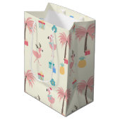 Sac Cadeau Moyen Père Noël Flamingo Pattern Amusant rose Tropical N (Devant Angle)