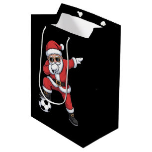 Sac Cadeau Moyen Père Noël Football Dabbing Père Noël Cadeau Noël