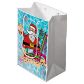 Sac Cadeau Moyen Père Noël Joyeux Cadeaux de Noël (Devant Angle)