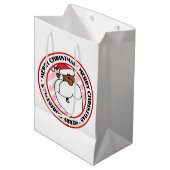 Sac Cadeau Moyen Père Noël noir (Devant Angle)