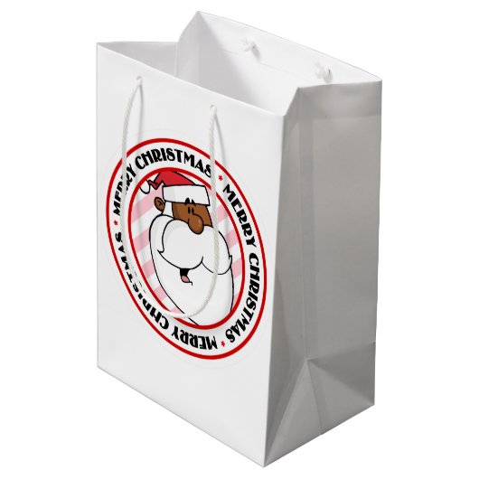 Sac Cadeau Moyen Père Noël noir (Dos Angle)