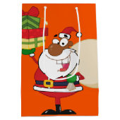 Sac Cadeau Moyen Père Noël noire avec cadeaux (Dos)