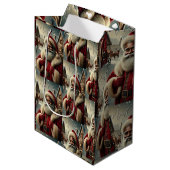 Sac Cadeau Moyen Père Noël nostalgique (Devant Angle)