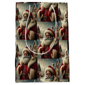 Sac Cadeau Moyen Père Noël nostalgique (Devant)