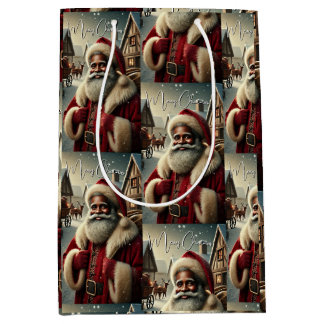 Sac Cadeau Moyen Père Noël nostalgique