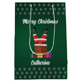 Sac Cadeau Moyen Père Noël saisonnier moderne Joyeux Noël (Dos)