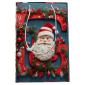 Sac Cadeau Moyen Père Noël Salutations - Full HD Imprimé cadeau de (Devant)