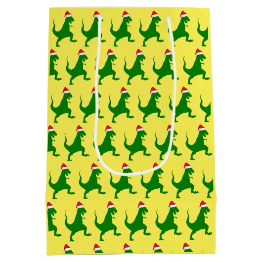 Sac Cadeau Moyen Père Noël T-Rex (Dos)