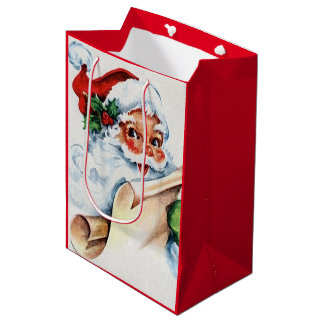 Sac Cadeau Moyen Père Noël vintage