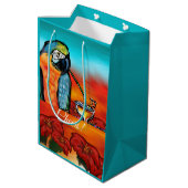 Sac Cadeau Moyen Perroquets de fête (Dos Angle)