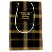 Sac Cadeau Moyen Personalized Black Gold Minimalist Gift Bag (Devant)