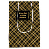 Sac Cadeau Moyen Personalized Chic Black Gold Party Gift Bag (Dos)