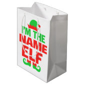 Sac Cadeau Moyen Personalized Christmas Elf (Dos Angle)