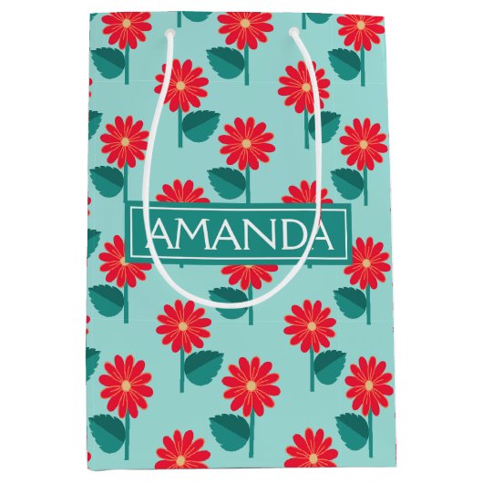 Sac Cadeau Moyen Personalized Daisy Pattern Gift Bag (Devant)