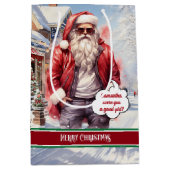 Sac Cadeau Moyen Personalized Gift Bag Funny Santa Holiday Accent (Devant)