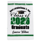 Sac Cadeau Moyen Personalized Green Class of 2026 Graduation (Devant)