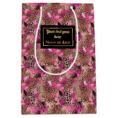 Sac Cadeau Moyen Personalized hot pink leopard skin gift wrap (Devant)