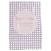 Sac Cadeau Moyen Personalized Lavender Gingham 1st Birthday (Dos)