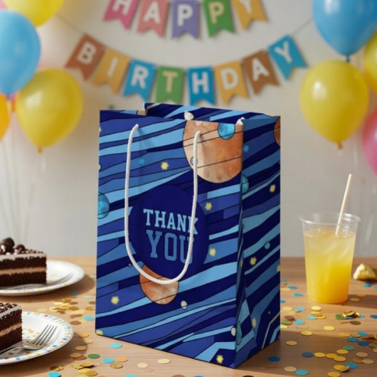 Sac Cadeau Moyen Personalized Outer Space Galaxy Birthday THANK YOU