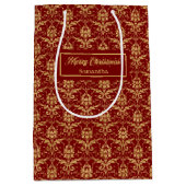 Sac Cadeau Moyen Personalized Red and Gold Christmas Gift Bag (Devant)