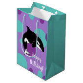 Sac Cadeau Moyen Personnalisable Orca Killer Whale Anniversaire (Devant Angle)