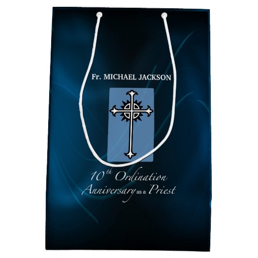 Sac Cadeau Moyen Personnaliser, 10e anniversaire d'Ordination du pr (Dos)