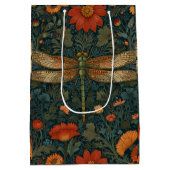 Sac Cadeau Moyen Personnaliser dragonfly orange floral boho chic (Dos)