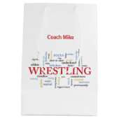 Sac Cadeau Moyen Personnaliser, Lutter Merci de l'entraîneur en mot (Dos)