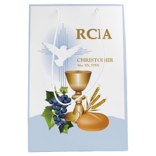 Sac Cadeau Moyen Personnaliser, RCIA Félicite le sacrement catholiq (Devant)