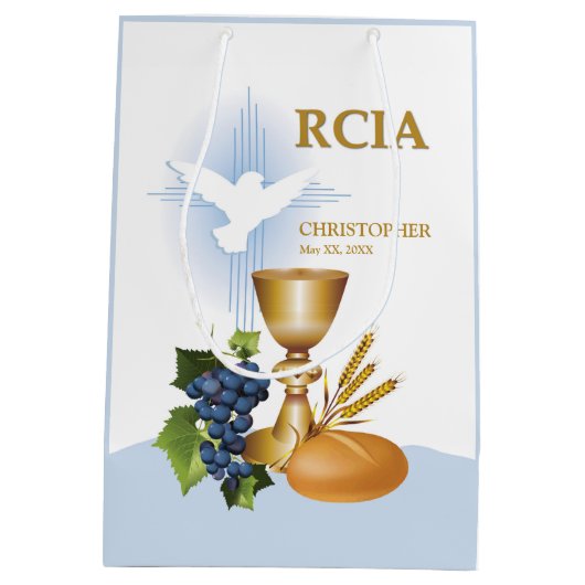Sac Cadeau Moyen Personnaliser, RCIA Félicite le sacrement catholiq (Dos)